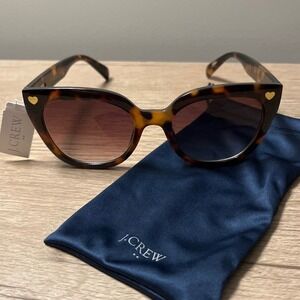 J.Crew Womens Tortoise Sunglasses with heart detail CD887 NWT‎
